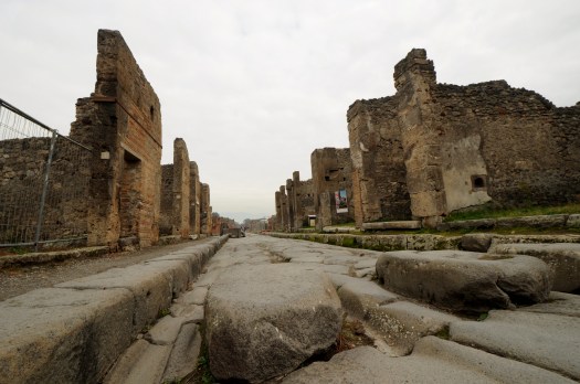 Excavated stree, Pompei.
